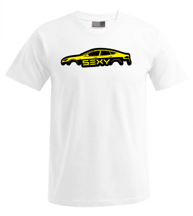 Tesla Model S – T-Shirt – Gelb – Sexy – Limitiert