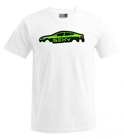 Tesla Model S – T-Shirt – Grün – Sexy – Limitiert