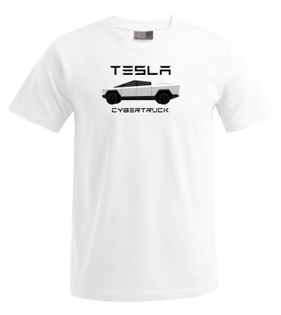 Tesla Cybertruck_ T-Shirt weiss
